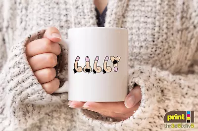 NEW Personalised NAME Rude Mug Funny Willy Penis Cock Girlfriend Boyfriend Cup • £10.99