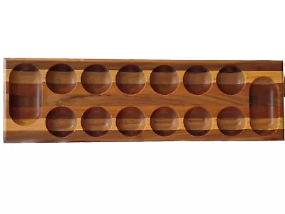 Mancala Board Game Beautiful Multi Wood Design From Vermont • $30