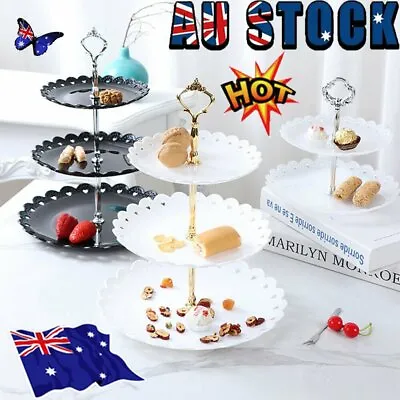3 Tier Tool Cake Plate Stand Fruit Party Serving Fittings Food Cupcake WeddingCT • $8.96
