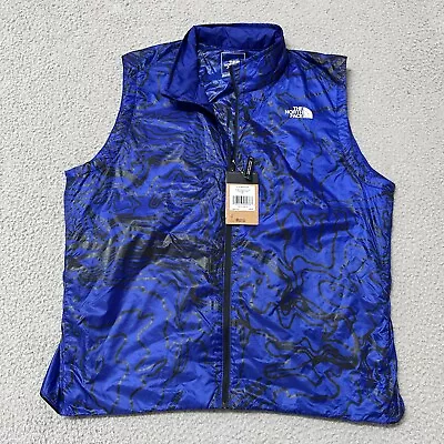 The North Face Men's 2XL Printed Winter Warm Insulated Vest Lapis Blue Thin • $59.99
