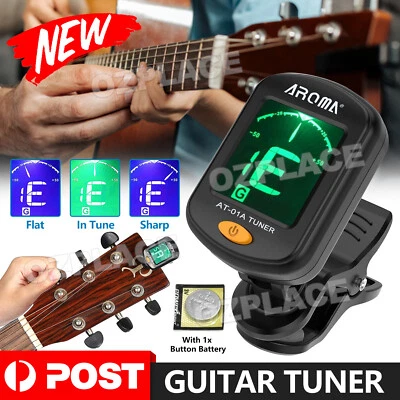 $10.95 • Buy LCD Clip-on Electronic Digital Guitar Tuner Tool To Chromatic Violin Ukulele OZ