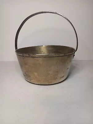 Vintage Brass Jam Pan  6  Diameter 3  Depth Iron Handle Interior Design • £7.99