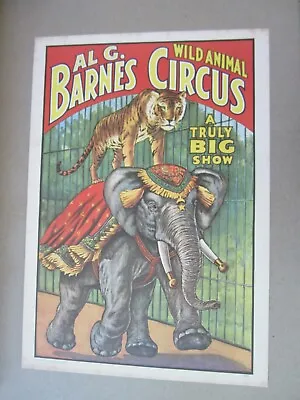 Old Vintage 1960 - BARNES Wild Animal CIRCUS - POSTER - Circus World Museum  • $9.99