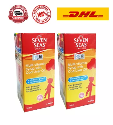2 X 100ml SEVEN SEAS Multivitamin Syrup With Cod Liver Oil For Healthy Growth • $56.70