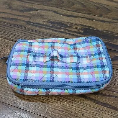 Vera Bradley Grand Travel Cosmetic Makeup Bag Gingham Plaid • $20