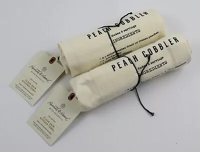 Hearth & Hand Magnolia Peach Cobbler Recipe Flour Sack Kitchen Towels Set Of 2 • $25