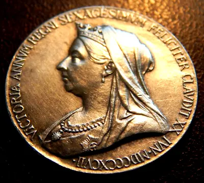 1887 Silver Queen Victoria 50th Anniversary With 1837 Queen Reverse Pretty Medal • $49.99
