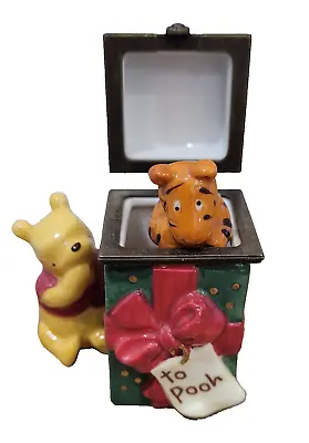 Disney Winnie Pooh Tigger Porcelain Christmas Trinket Box Midwest Cannon Falls • $35
