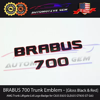 BRABUS 700 Emblem GLOSS BLACK RED Rear Trunk Luggage Lid Logo Tailgate Badge AMG • $59.99