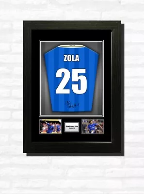 £5.99 • Buy GIANFRANCO ZOLA Chelsea FC Football Shirt Print OR Framed Print Free Postage UK