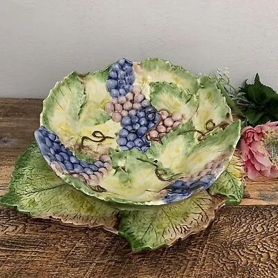 Barbatone - French Majolica Draining Bowl Grapes Set • $184.97