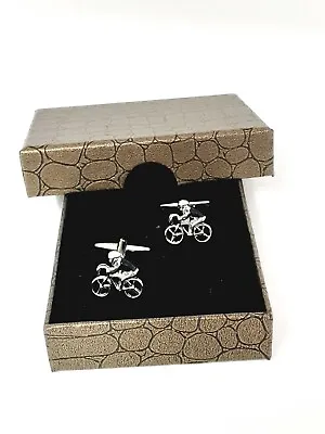 £7.75 • Buy Racing Bike Bicycles Cycling Cyclists Cufflinks Men's Dads Fathers Day +Box 265