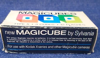Vintage Sylvania Blue Dot Magicubes Type X Box Of 3 Cubes 12 Flashes • $15.95
