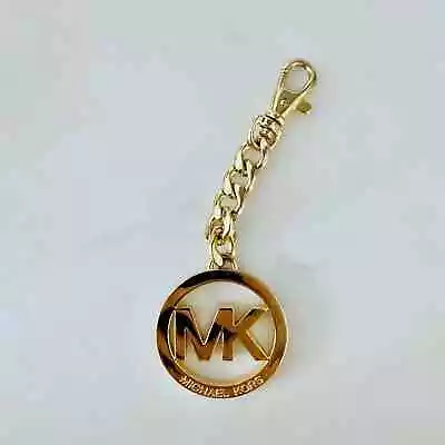 MICHAEL Michael Kors Key Fob Chain Bag Charm (Clip) Medallion Gold MK Logo • $25