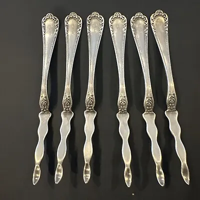 Antique Gorham Winthrop 1896 Silver Plate Nut Picks Set Of 6 Monogram R • $39