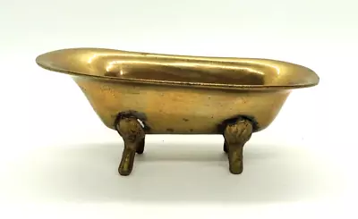 Vintage Brass Miniature Clawfoot Bathtub For Dollhouse Trinket Dish Soap Dish • $15