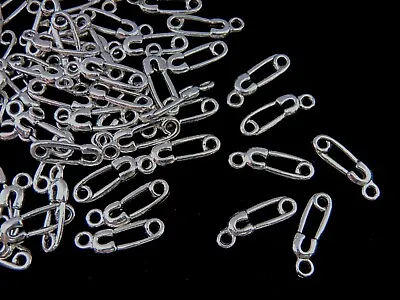30 Pcs -  16mm Tibetan Silver Safety Pin Baby Nappy Pins Charms Jewellery G352 • £2.19