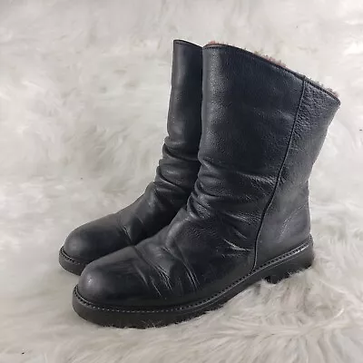 LA CANADIENNE Vintage Made Canada Black Leather Ankle Boots Womens Size US 6.5 • $29.99