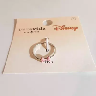 ~PURAVIDA DISNEY~ Minnie Mouse Pink & White Bow Fashion Jewelry Ring Size 7 • $18.75