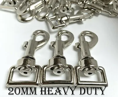 £4.99 • Buy 20mm Trigger Swivel Heavy Duty Metal Clips For Dog Lead Horse Rug Snap Hook 