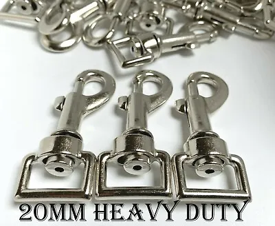 20mm Trigger Swivel Heavy Duty Metal Clips For Dog Lead Horse Rug Snap Hook  • £4.99