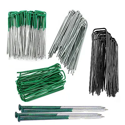 Metal Ground Pegs Garden Weed Barrier Membrane Pins Fabric Hook Staple Peg Lot • £109.95