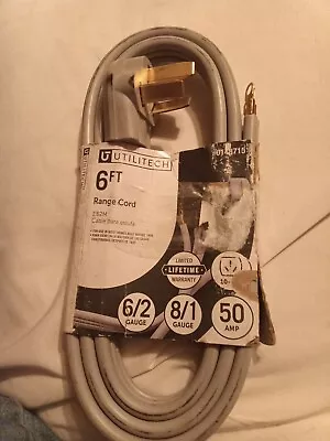 Utilitech 6ft 3-Prong Range Cord 50 Amp 6/2 & 8/1 Gauge 0148715  • $14.95