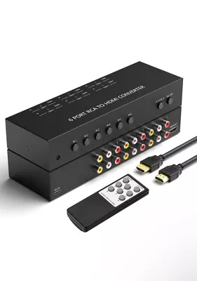 6 Port RCA To HDMI Converter 6 Way RCA Composite CVBS AV Switch To HDMI Convert • $59.98