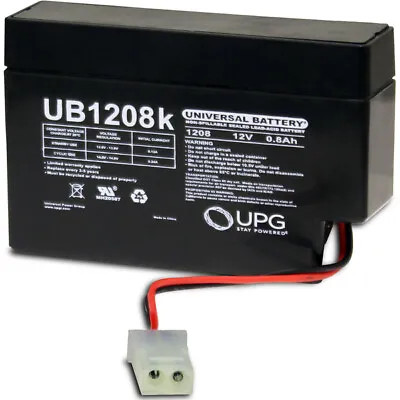 UPG UB1208K 12 Volt 0.8Ah SLA-12V0-8 Sealed Rechargeable Replacement Battery • $16