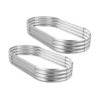  2Pcs Galvanized Raised Garden Bed Kit 4×2×1ft(2-Pack) Color A-silver • $88.09