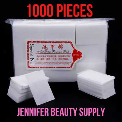 1000 Pcs Nail Art Tips Polish Remover Clean Wipes Cotton Lint Free Pads • $8.49