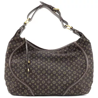 Auth Louis Vuitton Monogram Mini Lin Manon MM Shoulder Bag Ebene M95619 Used • $538.62