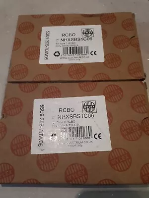£13.99 • Buy PAIR OF Wylex NHXSBS1C06 RCBO 6 Amp / 30mA Type C 6kA X 2