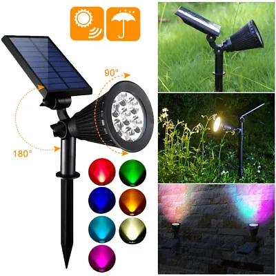1/2X Solar Powered LED Spotlight Waterproof Outdoor Garden Yard Spot Lights UK • £15.99