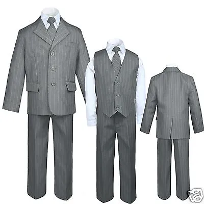 $49.99 • Buy New Baby, Toddler & Boy Easter Formal Wedding Party Tuxedo Suit Gray S-16,18,20