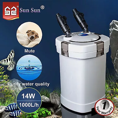 $72.79 • Buy 14W Aquarium External Filter Canister Fish Tank Water Pump Pond Cotton Oxidation