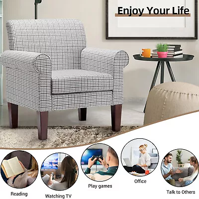 Modern Fabric Accent Chair Upholstered Living Room Arm Chairs Comfy Single Sofa  • $149.98