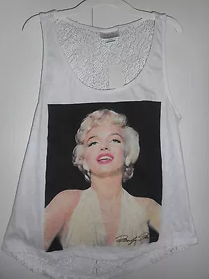Marilyn Monroe Women's Lace Back Tank White Various Sizes NWT • $10.99
