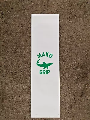 Skateboard Grip Tape 9x33 Inches White With Green MAKO Logo 1 Sheet NEW • $7.95