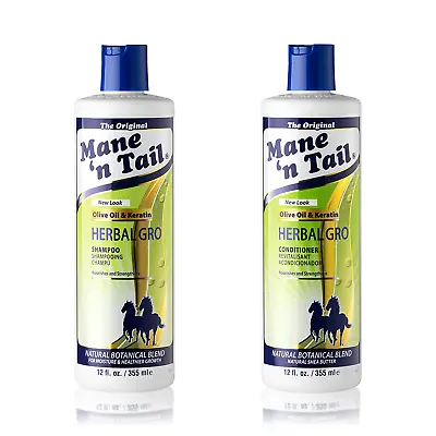 Mane 'N Tail: Herbal Gro Shampoo + Conditioner (12 Oz Each) Olive Oil Complex T • $26.92