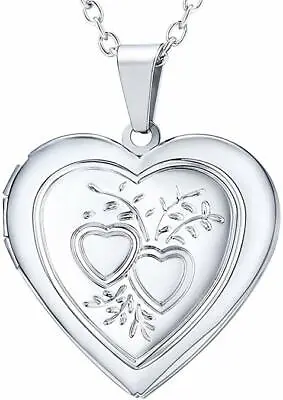 Lovely Heart Necklace Locket Photo Pendant Valentines Present Gift Girl Mum  • £7.49