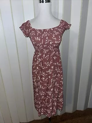 Womens Emma’s Expressions Maternity Dress  Sundress Pink White Floral  Size M • $5.18