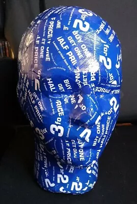 £16.50 • Buy HANDMADE MALE FUNKY DECOUPAGE -  DECOPATCH HEAD ORNAMENT - UNIQUE  27x16x22cm