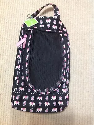 Vera Bradley PINK ELEPHANTS Shoe Travel Bag - Vintage Unused With Vera Label • $17