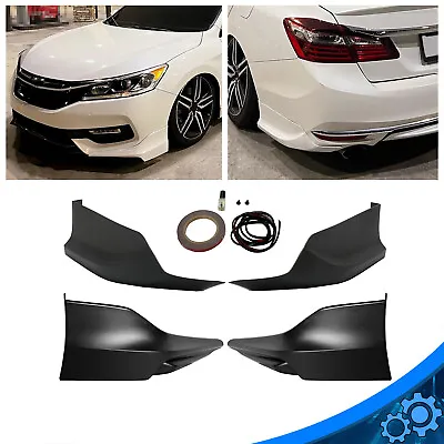 $114.50 • Buy 4PCS Front Rear Bumper Lip Splitter Spoilers For 2016-2017 Accord 4DR  HFP Style