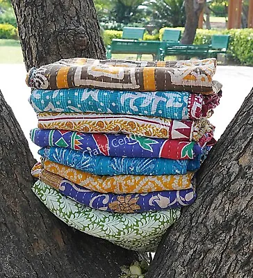 Wholesale Lot Of Indian Handmade Quilt Vintage Kantha Bedspread Throw Twin Size • $12.07