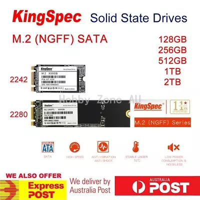 $81.47 • Buy KingSpec 128GB 256GB 512GB 1TB 2TB M.2 NGFF SATA SSD B+M Key Solid State Drives