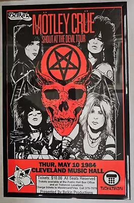 Motley Crue 1984 Cleveland Music Hall Concert Poster 11 X 17 Framed • $21.99