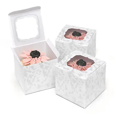 24 Pearl Flourish Cupcake Boxes Bridal Shower Wedding Favors • $21.95