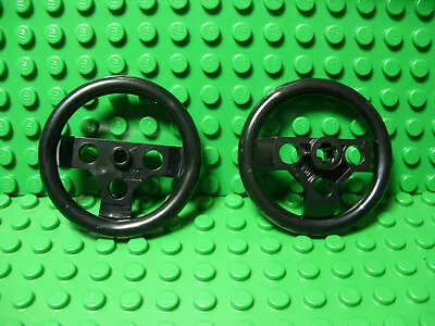 ** 2 CT LOT **  Lego Technic NEW Black Large Steering Wheel Pieces • $4.23
